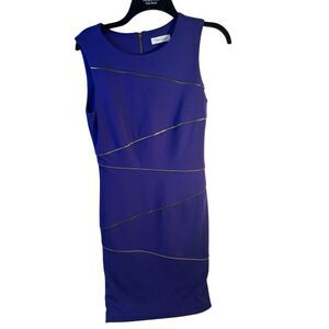 Calvin Klein M? sexy cocktail dress purple with gold zippers